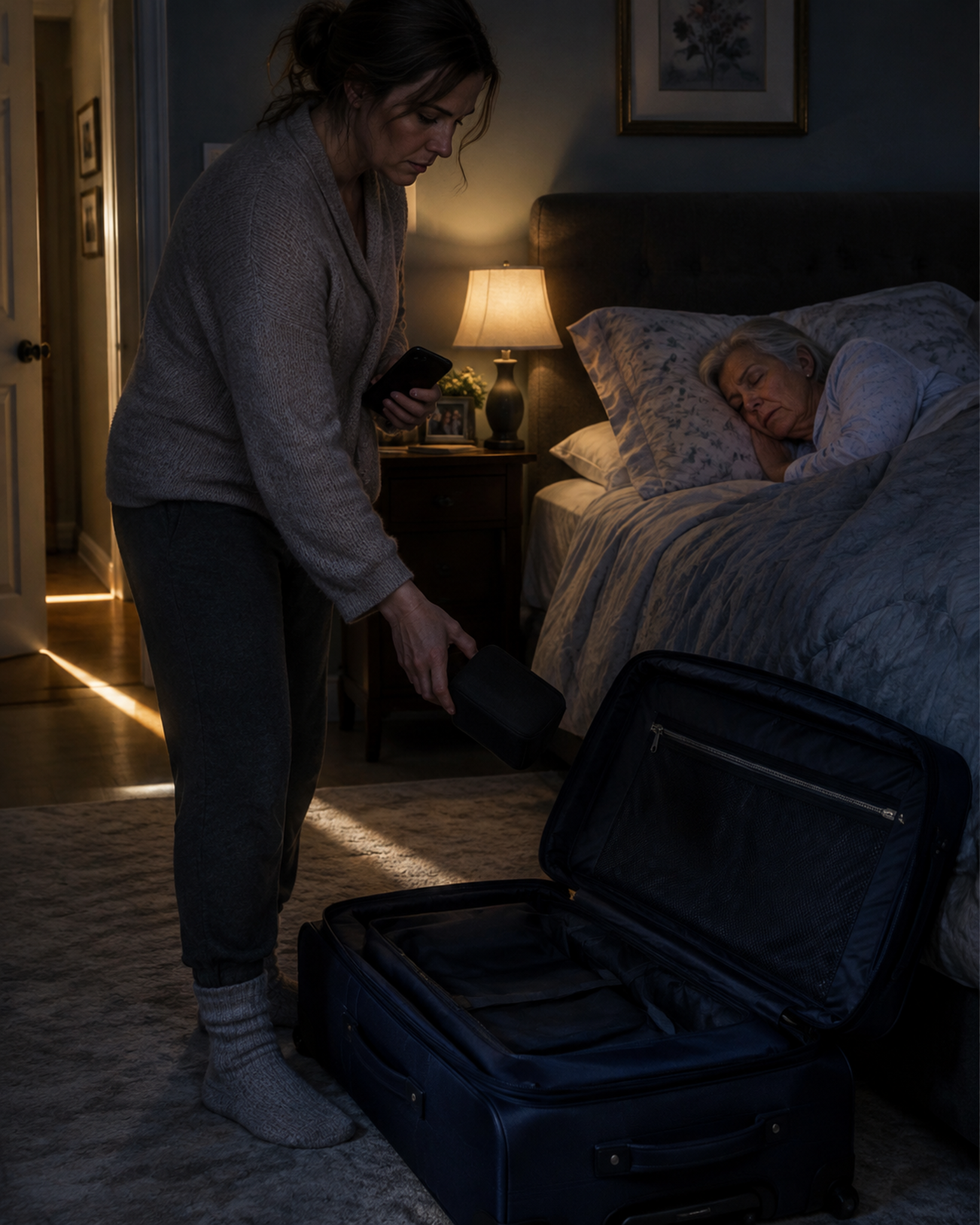 I told my daughter-in-law i had an early flight and went to bed, but just before midnight, my bedroom door slowly opened. i kept my eyes closed…